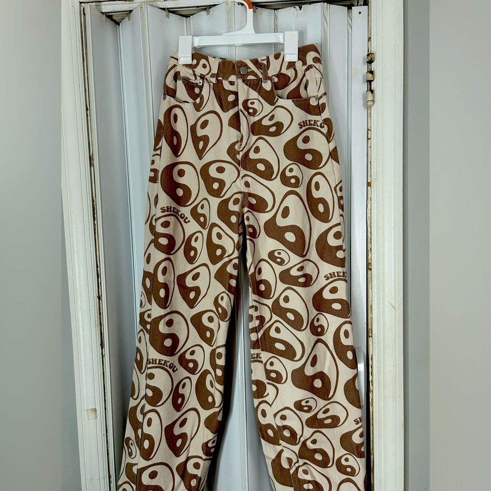 Ying Yang Print Jeans